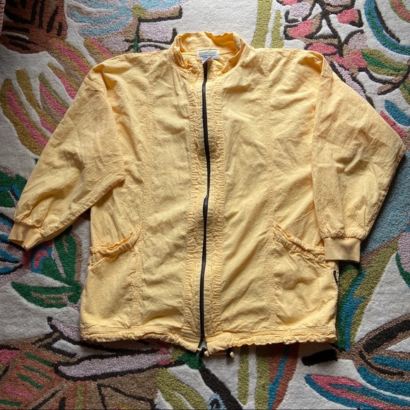 Vintage Jackets & Blazers - Vintage Pastel Ezze Wear Cotton Jacket